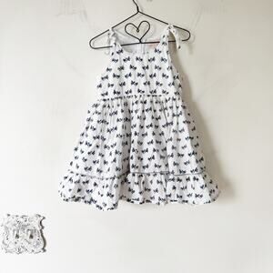 Pink Chicken White and Blue Floral Tie Shoulder Sundress 4Y